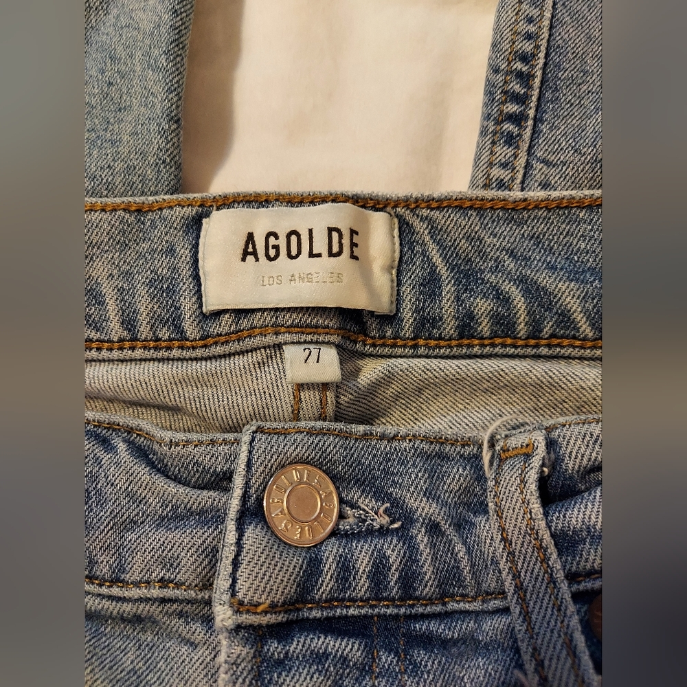 Agolde Wilder Light Wash Straight Leg Cropped Jeans - 27 - GUC - Picture 3 of 10